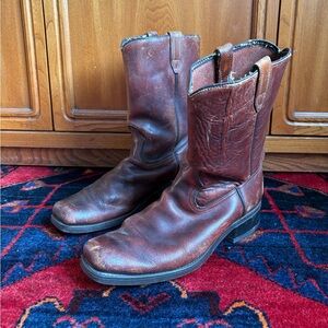 Vintage Vulcan Square Toe Biker Leather Boots